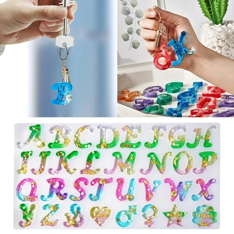 R3MC 3D Letters Symbol Silicone Resin Mold DIY Craft Keychain Polymer Clay Mold