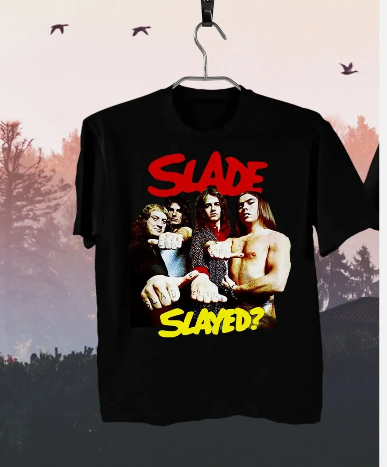 Slade band Black T Shirt Size S M L 2345XL