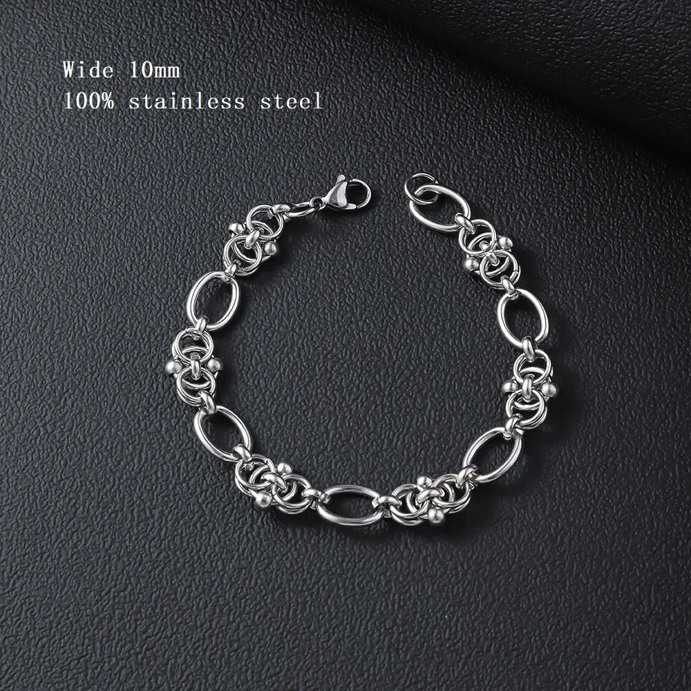New 316L Stainless Steel Cuban Cable DIY Chain Bracelet for Men Women Kpop High Quality Jewelry Solid Metals not Fade view 5