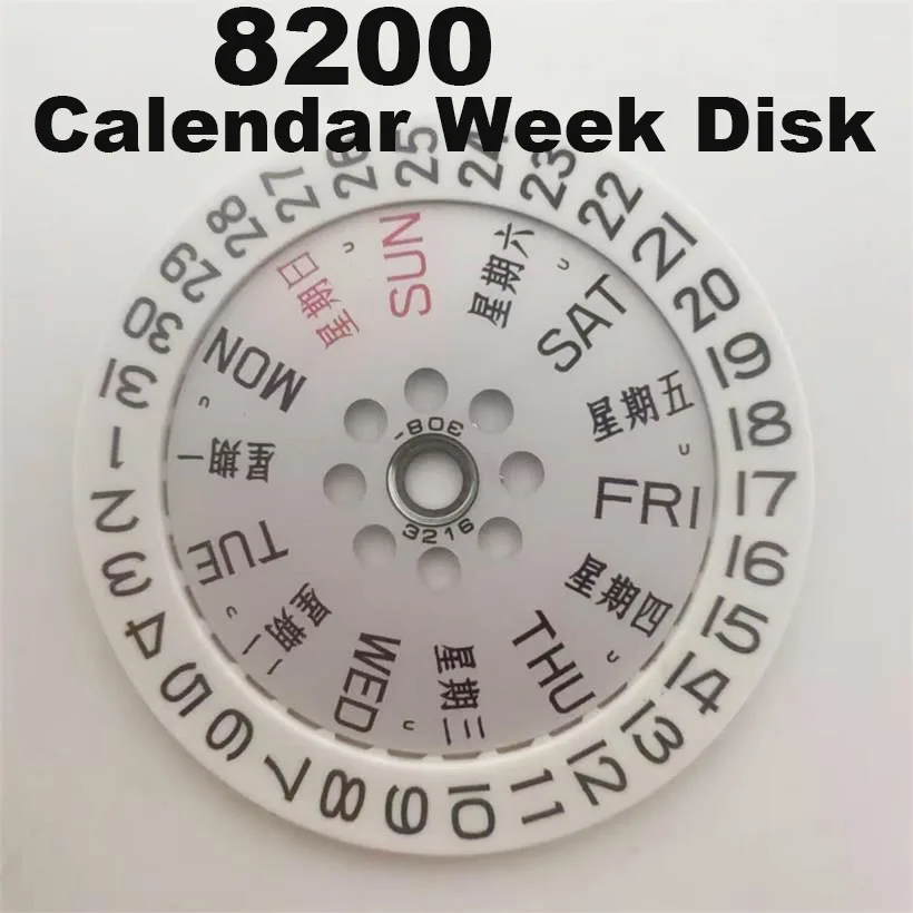 1 Set Calendar Disk Week Disk Watch Accessorie Are Suitable For 8200 Movement New Original Weekly Dial Calendar Dial Repair Part