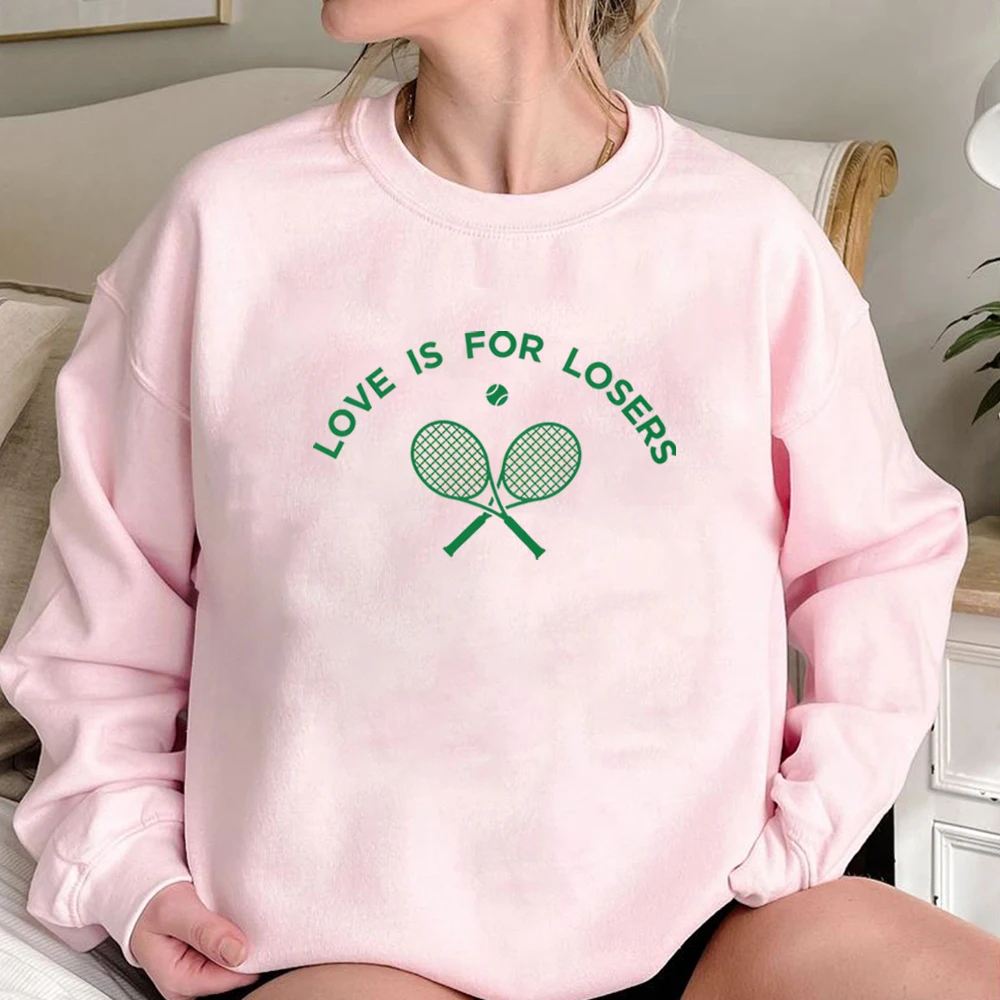 Tennis Sweatshirt Love Is for Losers Tennis Crewneck Sweatshirt Aesthetic Sport Shirt Gift for Player Tennis Team Gift