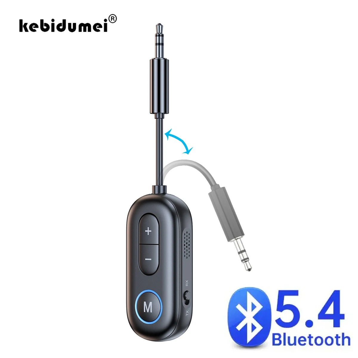 NEW Bluetooth 5.4 Audio Transmitter Receiver Stereo Music Wireless Adapter 3.5MM AUX With Mic For Car Airplane TV PC Headphone