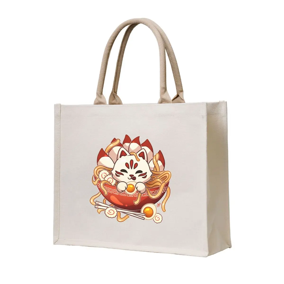 

Kitsune Udon Bowl Tote Bag Large bags for women canvas shopping bag Shopping bags reusable shopping bag