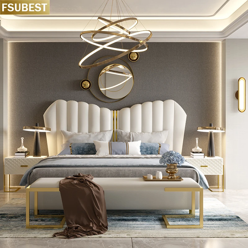 Double Size House Beds Frame Designer Style Luxury Bed Frame Lit Cama Yatak Letto Letti Bedden Bedroom Furniture Casal Double