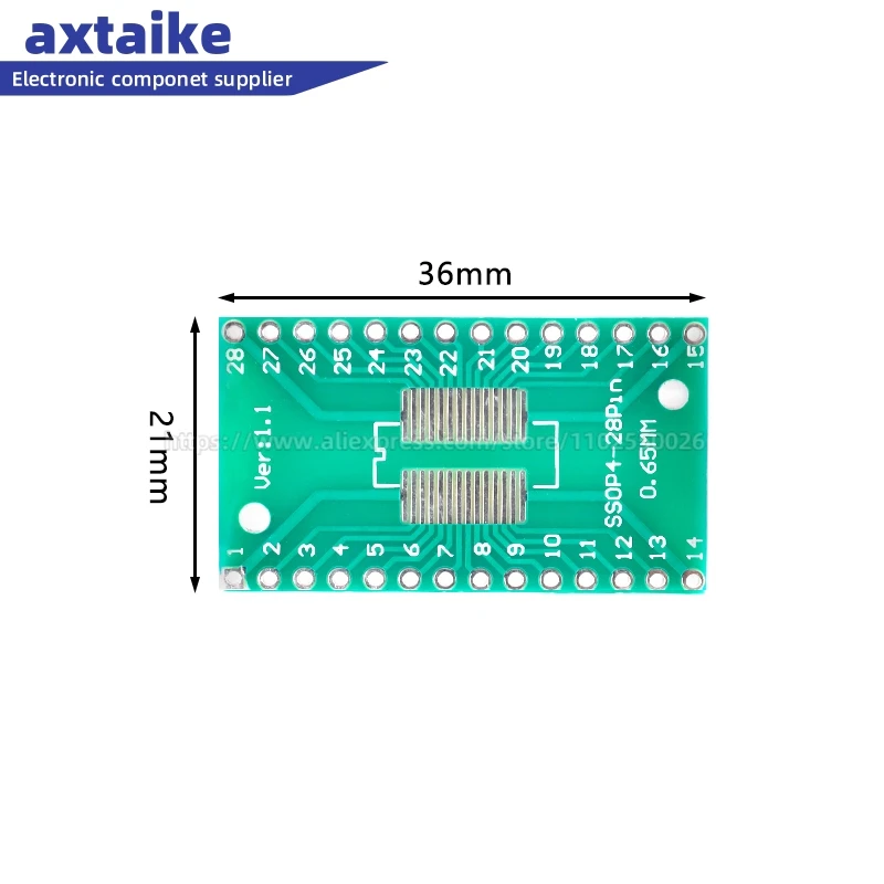 10PCS TSSOP28 SSOP28 SOP-28 SOP28 to DIP28 Transfer Board DIP Pin Board Pitch IC Adapter plate Conversion board 0.65/1.27mm