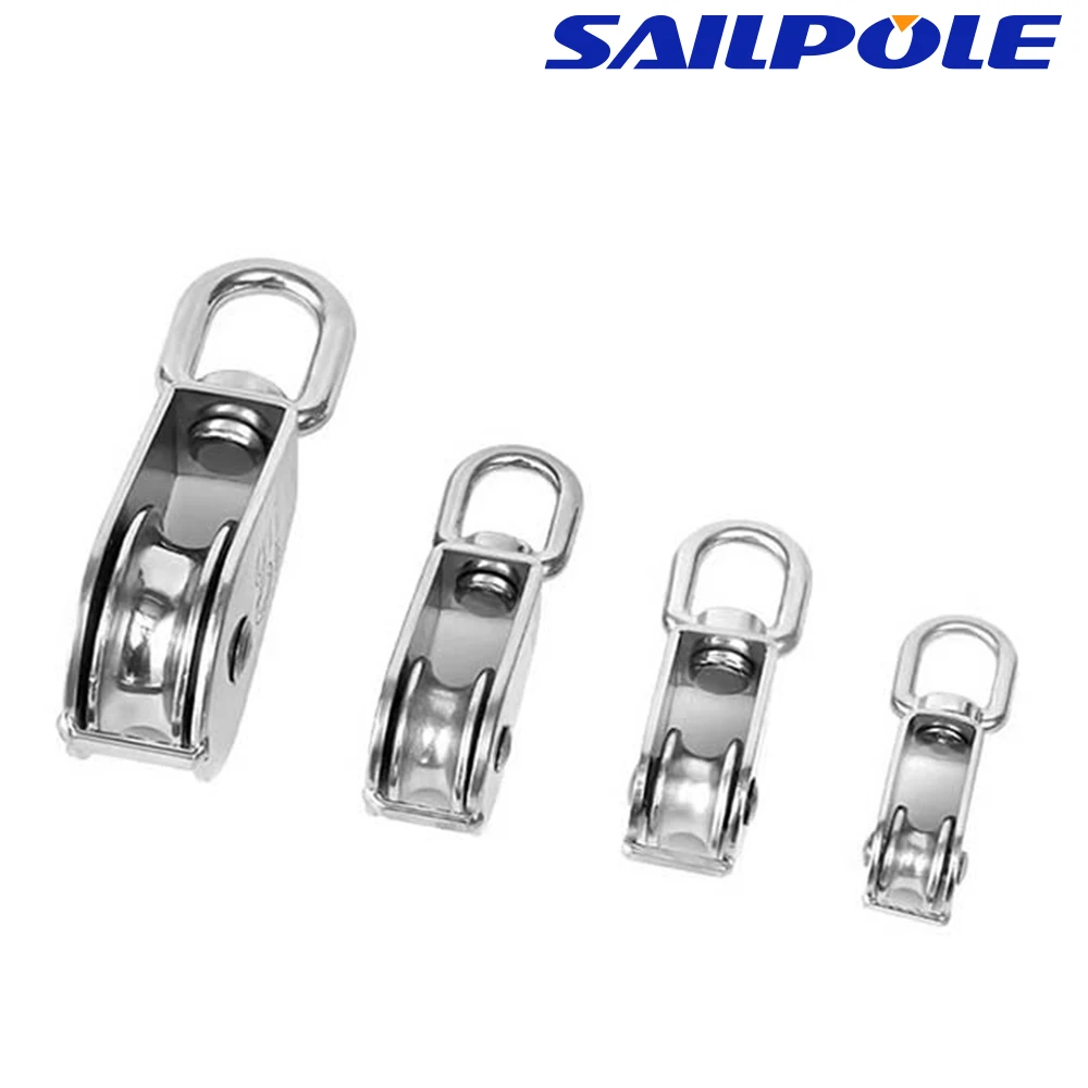 M15 M20 M25 M32 KN High Load Sheave Block Universal Head Single/dual Pulley Swivel Shackle Sailboat Plain Bearing Block Rope