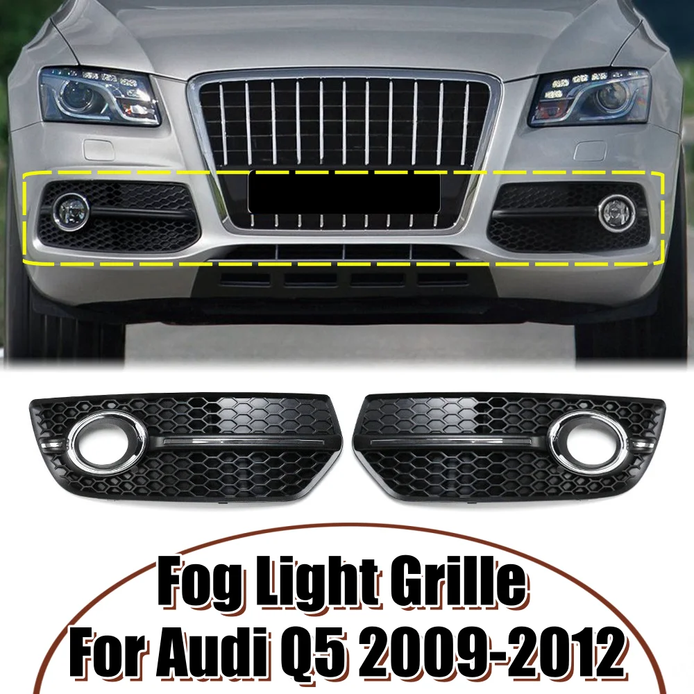 

Car Front Bumper Fog Light Lamp Cover, Honeycomb Grille, Glossy Black Grill, Car Accessories, Audi Q5 2009 2010 2011 2012