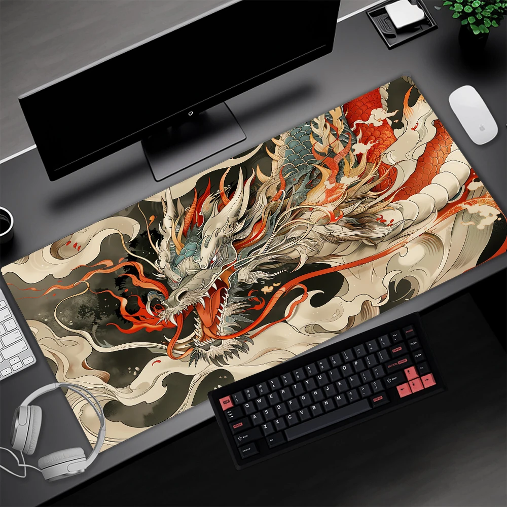 Chinese Dragon Mouse Pad Gamer Large Mausepad Speed 70x35cm 1000x500mm Mousepads Gaming Mat Pc Accessories Anime Japan Deskpad