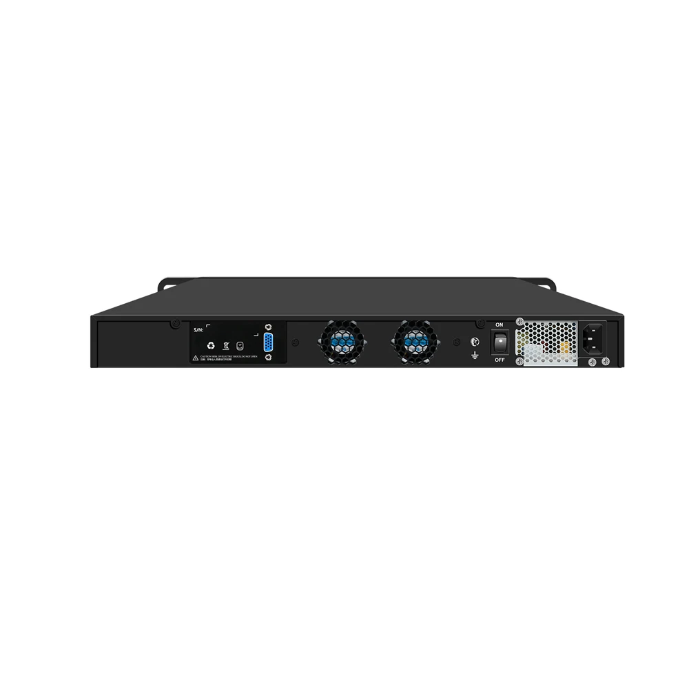 HUNSN 1U Cabinet Firewall Appliance 10Gbe, RJ59, VPN, Network Rackmount, 6 x Intel 2.5GbE I226-V, 4 x SFP + XL710-BM1 10Gbe