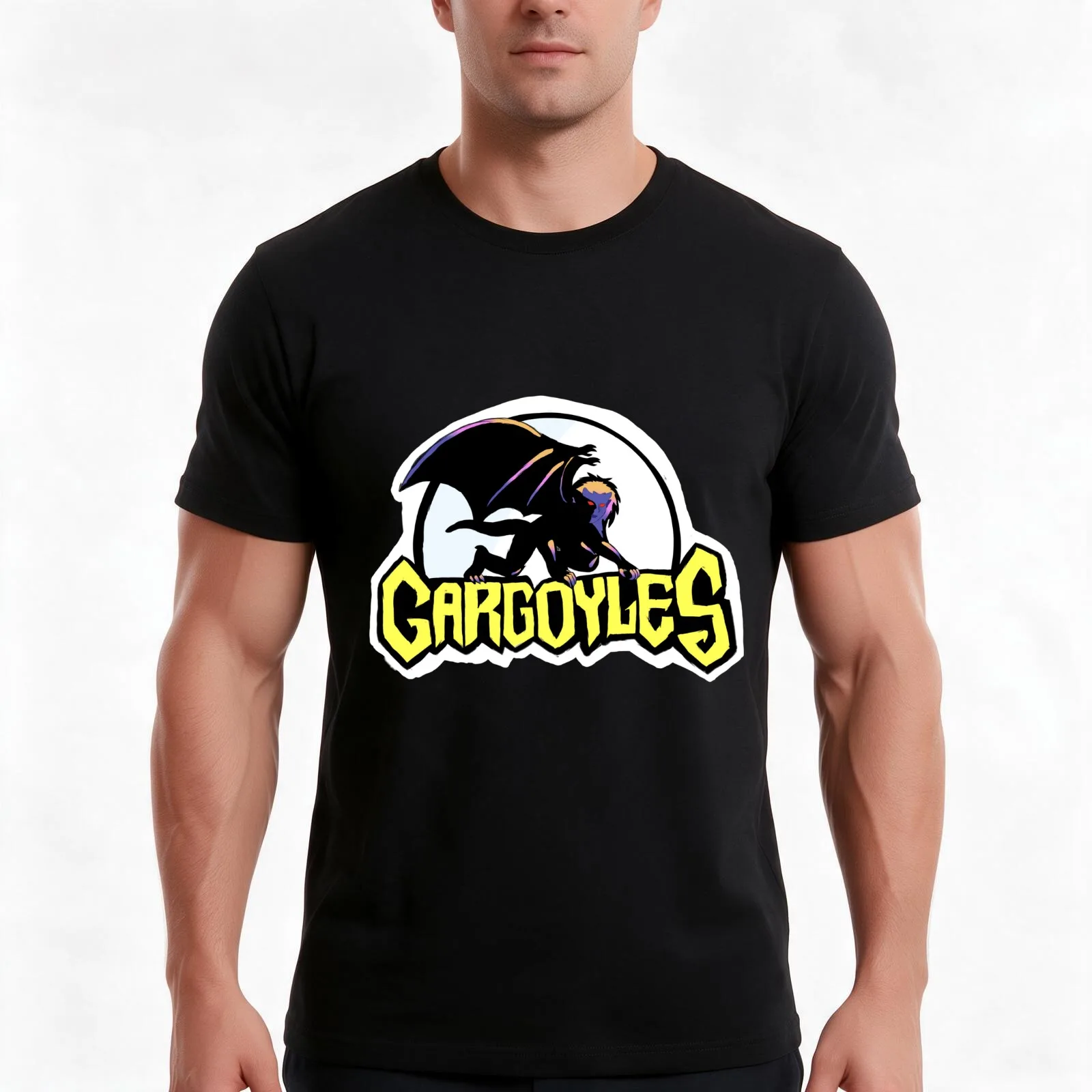 Demona Gargoyles Logo T-Shirt, Summer Casual Cotton Tee, Oversized Streetwear Tops, Vintage Graphic Print, Unisex Men Women