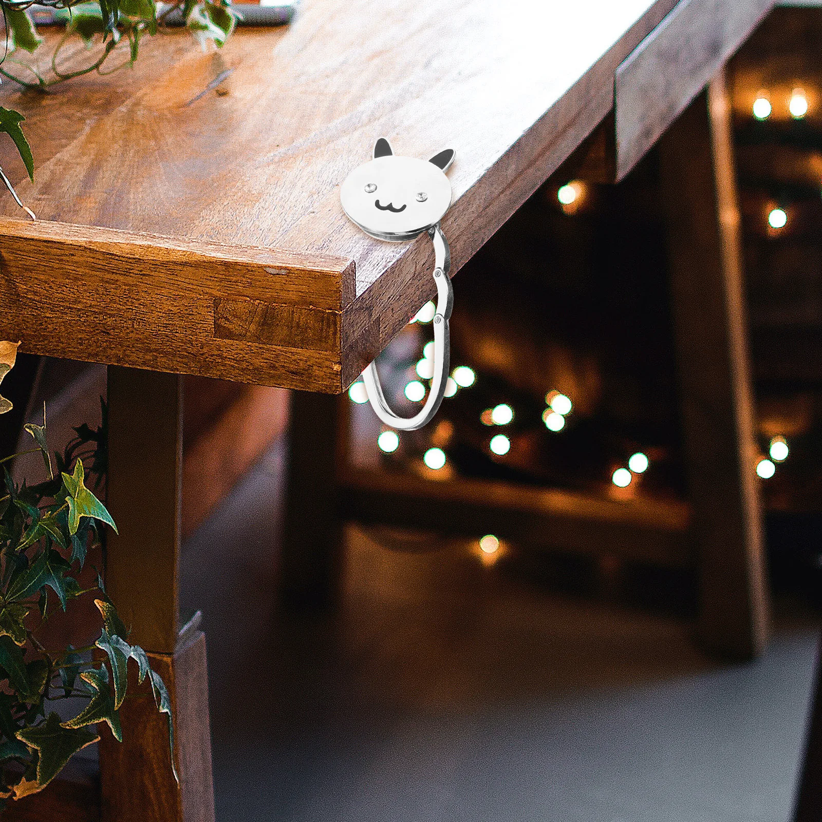 

Foldable Metal Purse Holder Cartoon Cat Design Desk Bag Hook Portable Table Handbag Hanger Office Home Folding Purse Hook