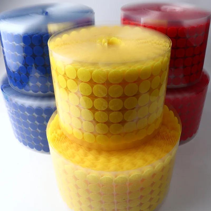 100 Pairs of Point Self-adhesive Fasteners with 10/15/20/30mm Disc Glue Strong Nylon Soft Tape Home Accessories