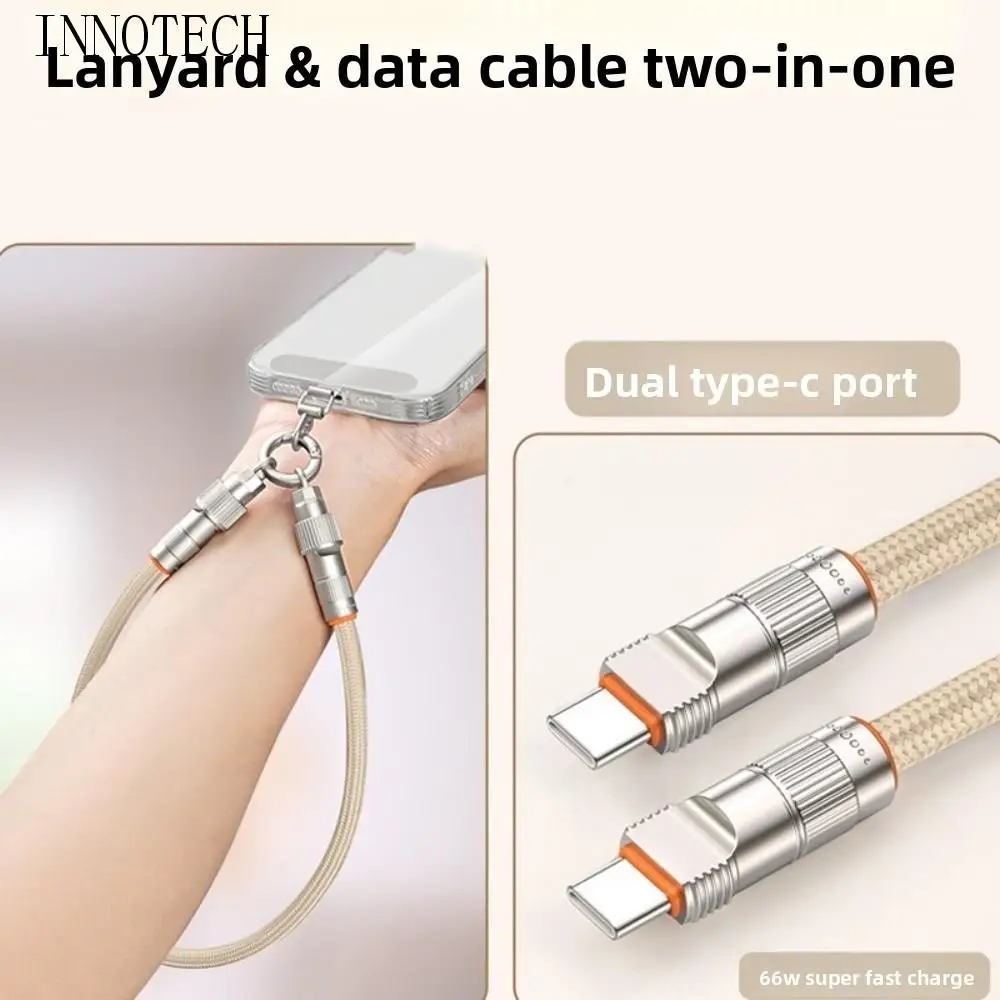 

Кабель для передачи данных типа C, ремешок для мобильного телефона PD66W, анти-потерянный ремешок для быстрой зарядки телефона с нашивкой, съемная веревка для подвешивания телефона