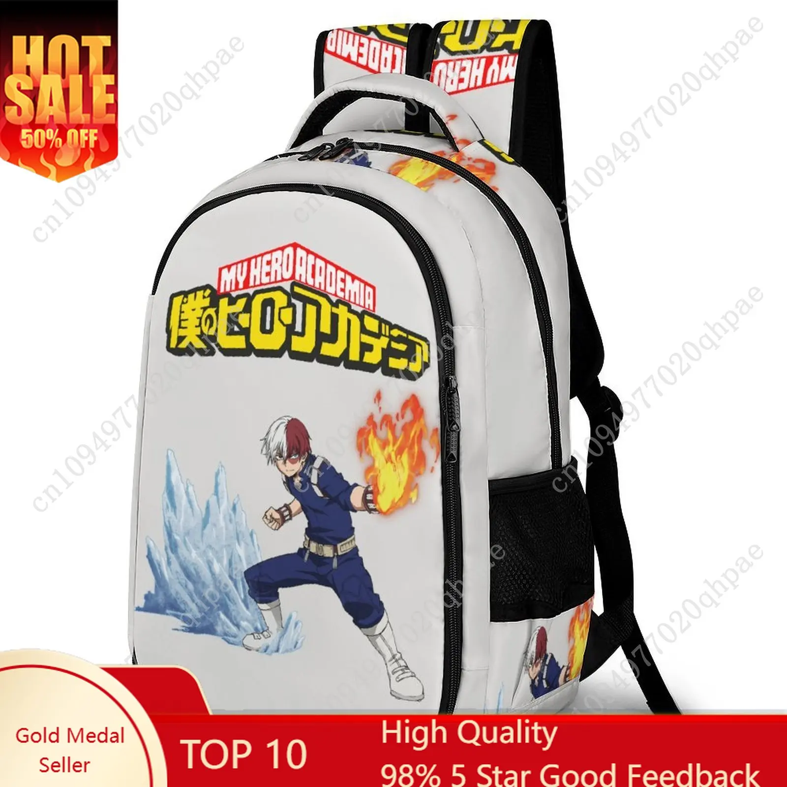 

My Hero Academia Izuku Midoriya Kids School Backpack for Boys Girls Daypack Capacity Pocket Customizable Personalized Gift
