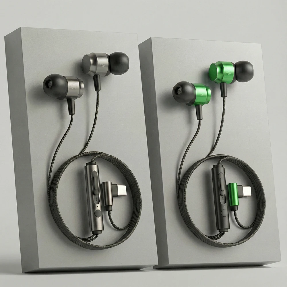 Auriculares para juegos por cable con Chip Digital tipo C, auriculares intrauditivos de graves pesados HIFI de 3,5mm para Samsung Galaxy iPhone 17 Xiaomi 17