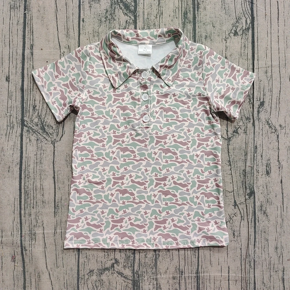 

z1216-20 BT1355 Wholesale Summer kids clothes boys camouflage short sleeve top Boutique Children clothing