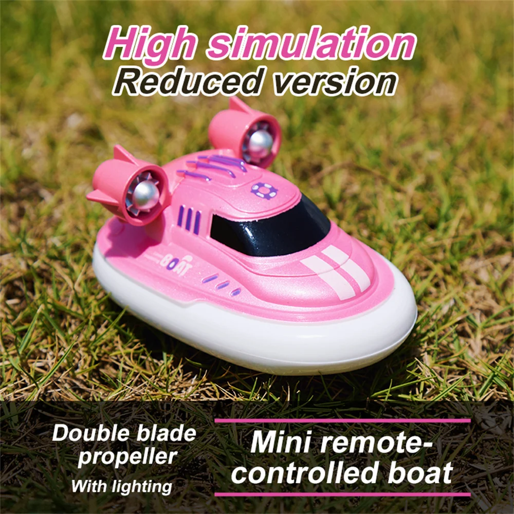 S821 S822 RTR 1/32 2.4G Mini RC Boat Waterproof LED Light High-Speed Palm Speed Vehicles Models Dual Propeller  Pool Water Toys