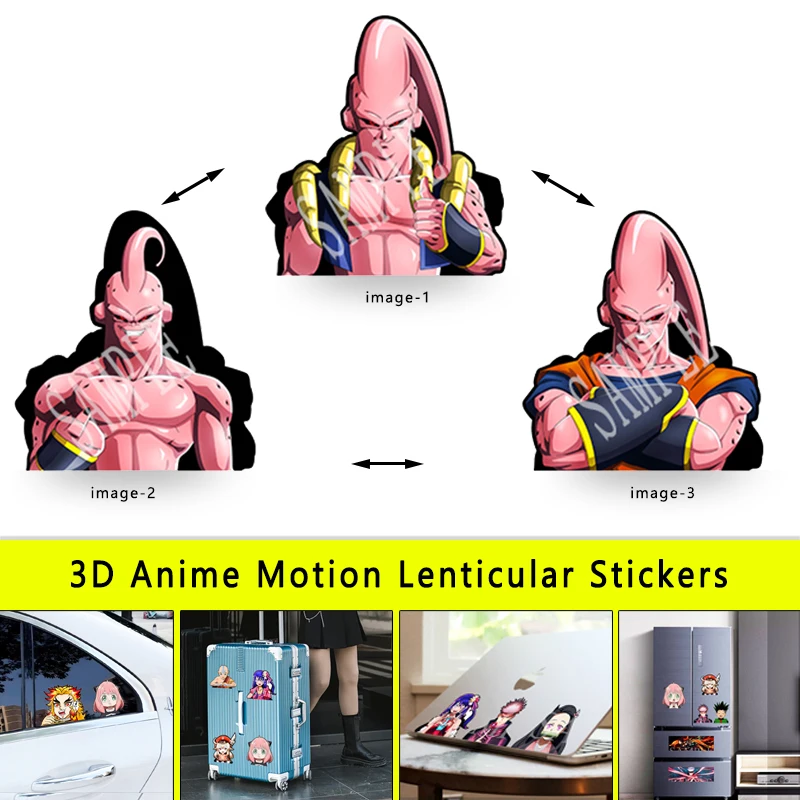 Dragon Ball Majin Buu Anime Motion Car Stickers Waterproof Decal for Laptop,Refrigerator,Suitcase,Etc. Toy Gift Wall Stickers