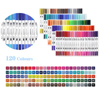 12/24/48/72/100 Colors Dual Tip Marker Set - Fine Liner + Brush Pen for Art, Watercolor, Manga Drawing & Artist Student Supplies