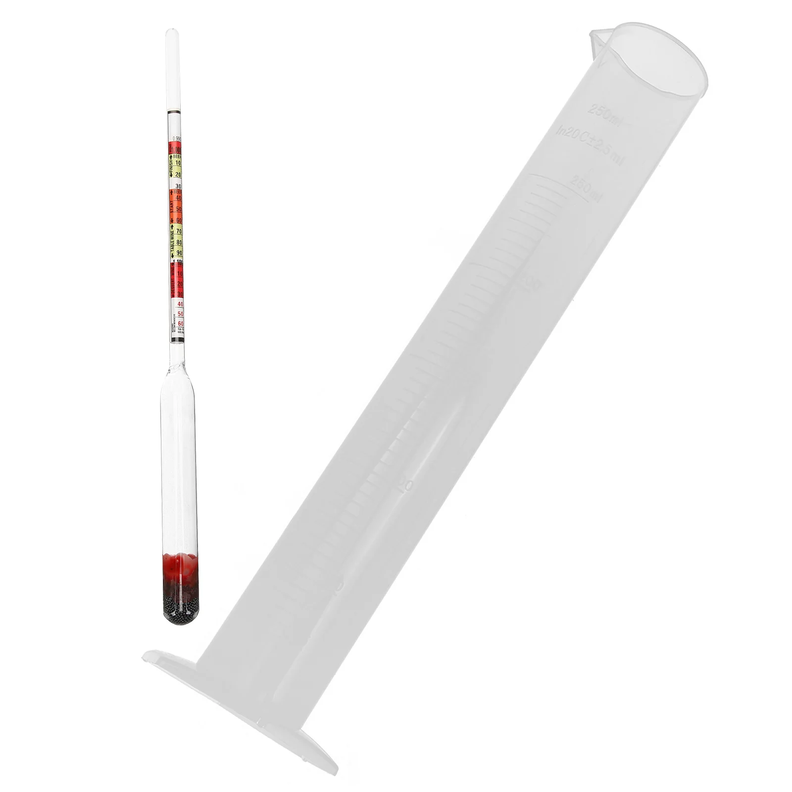 Density Meter Weight Hydrometer Beer Making Supplies Kit Tester Alcohol for Measuring Tools Plastic Beginners