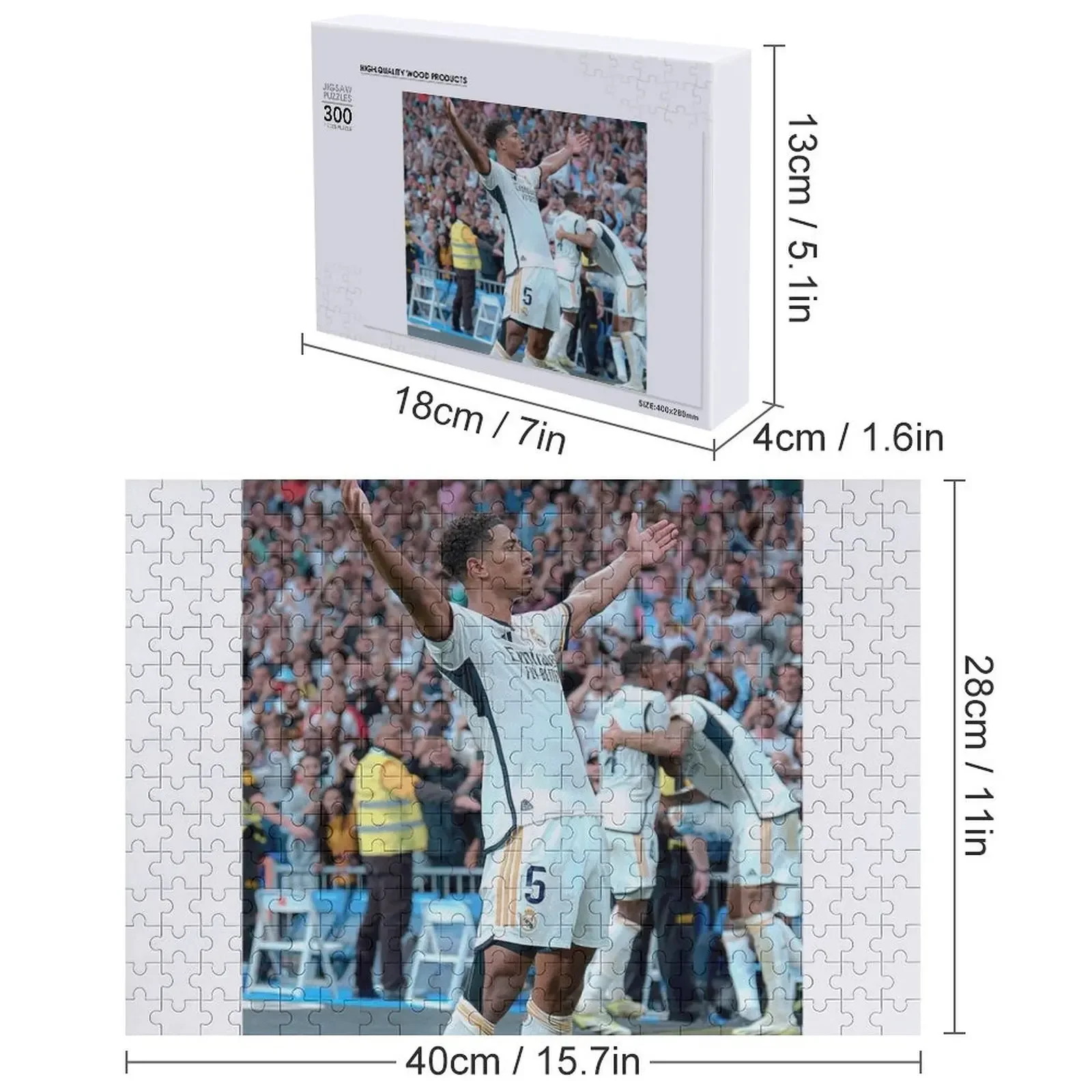 Bellinghamm-Puzzle personnalisé avec nom, image personnalisée, décor en bois, personnalisé