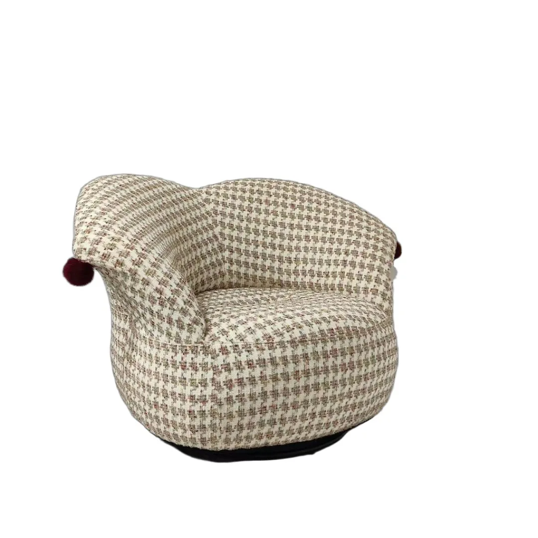 Creative clown chair dopamine polka dot cream wind sofa casual single chair leather cloth splicing color tufted jacquard
