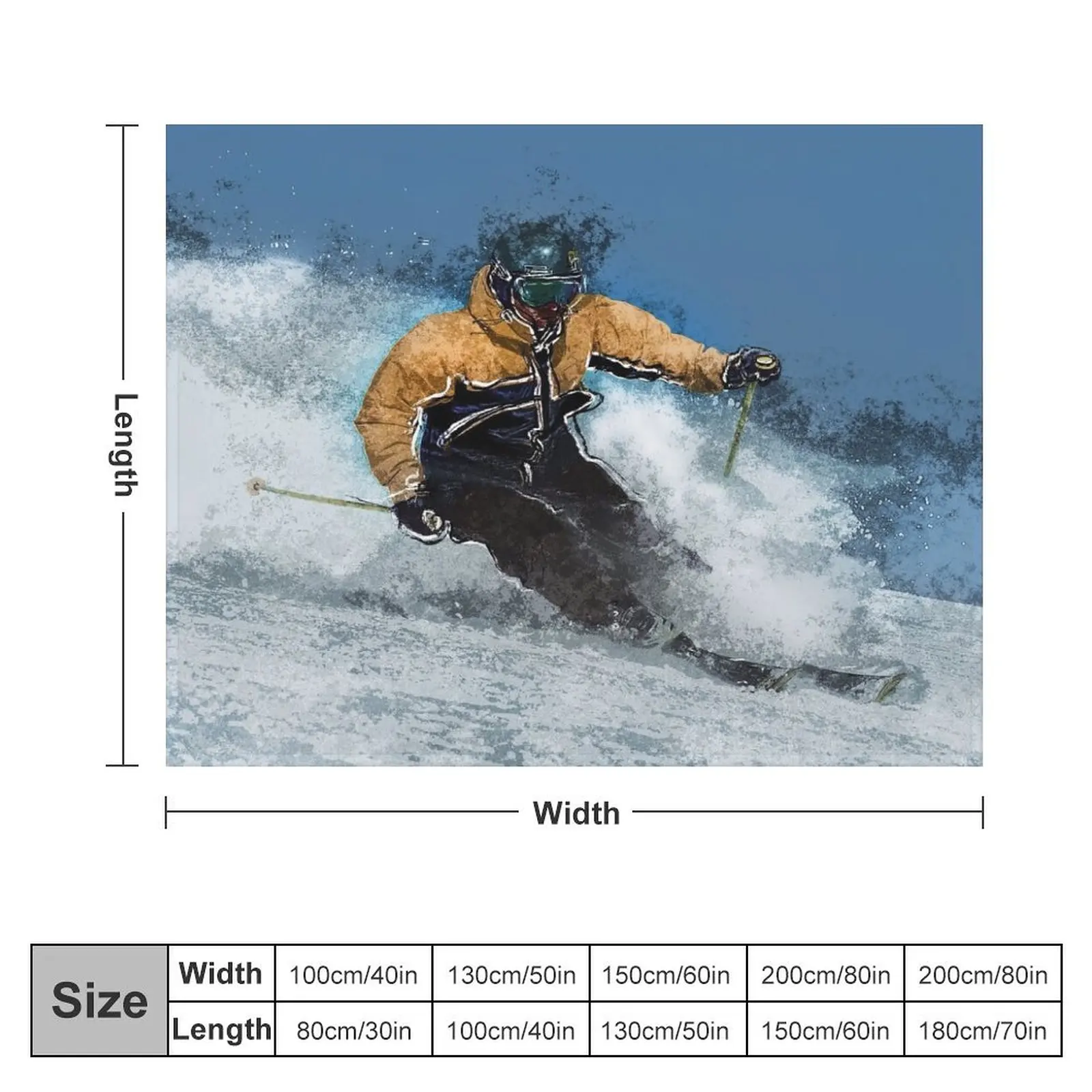 Skiing the Slopes Throw Blanket Extra Large Throw Sofa wednesday warm for winter Blankets