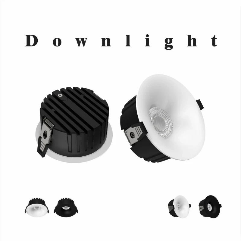 One Curved Recessed Anti-Glare LED Downlight Dimmable AC85-265V Ceiling Light Spotlight 9W 12W Family Living Room Bedroom Light