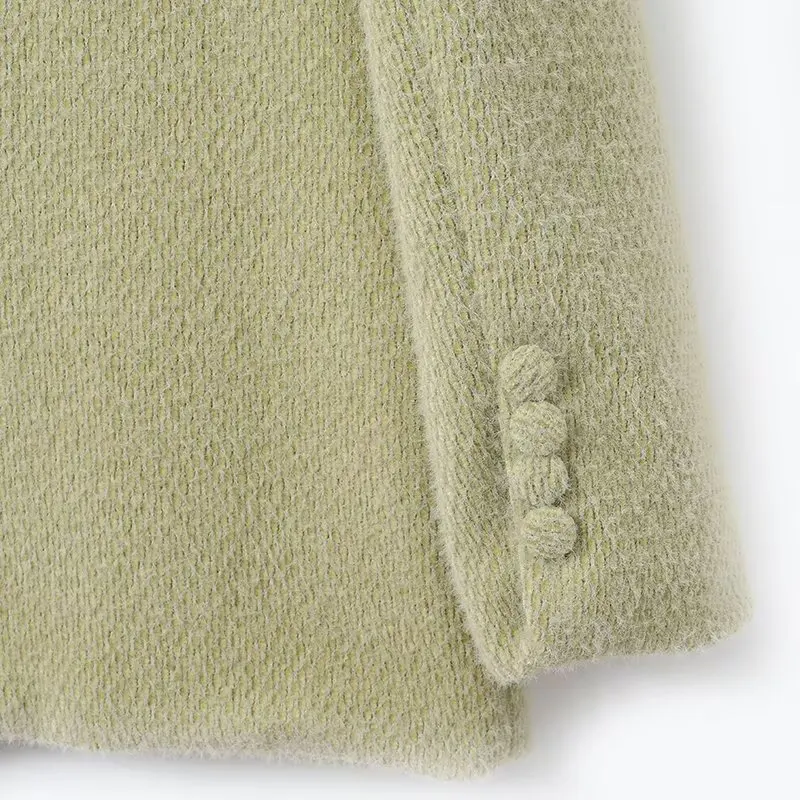 Dames Suède Bont Blazers Jas Vrouwelijke Revers Lange Mouwen Enkele Knopen Jasje Dame Straat Elegante Casual Overjas