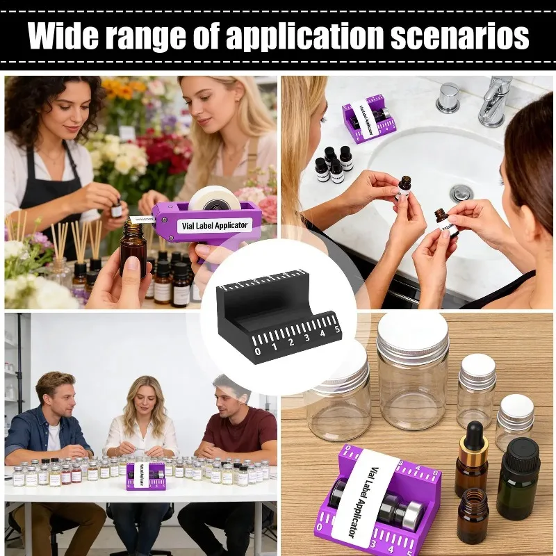 Vial Label Applicator Reusable Sticker Alignment Tool Easy Position Time Saving Efficient Bottle Label Pasting Handheld Working