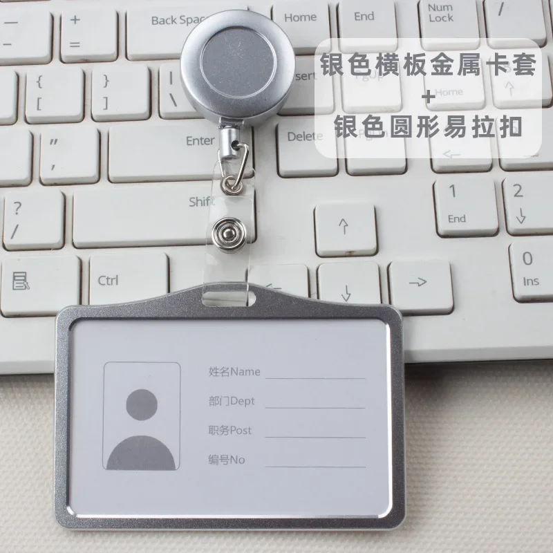 1Pc Aluminum Alloy Worker Tag ID Card Holder Protective Shell, Credit Card, Business Card, Bus & Student ID Holder Case