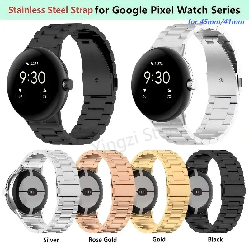 

Stainless Steel Strap forGoogle Pixel Watch 4 3 2 1 Smartwatch Bracelet Band for Pixel Watch4 45mm/41mm Wristband Replacement