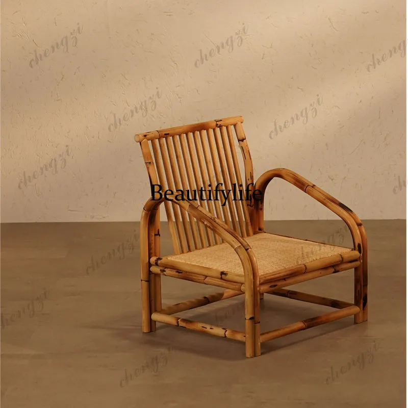 Japanese-style tatami stool Zen master chair Short made old wabi-sabi style chair
