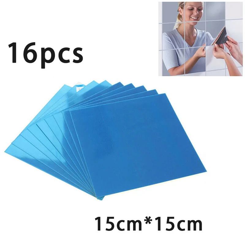 Zubehör Dekoration Spiegel Aufkleber Hintergrund Aufkleber Dekor Display Home Küche Abnehmbare Zimmer Set 15*15 cm 16 stücke