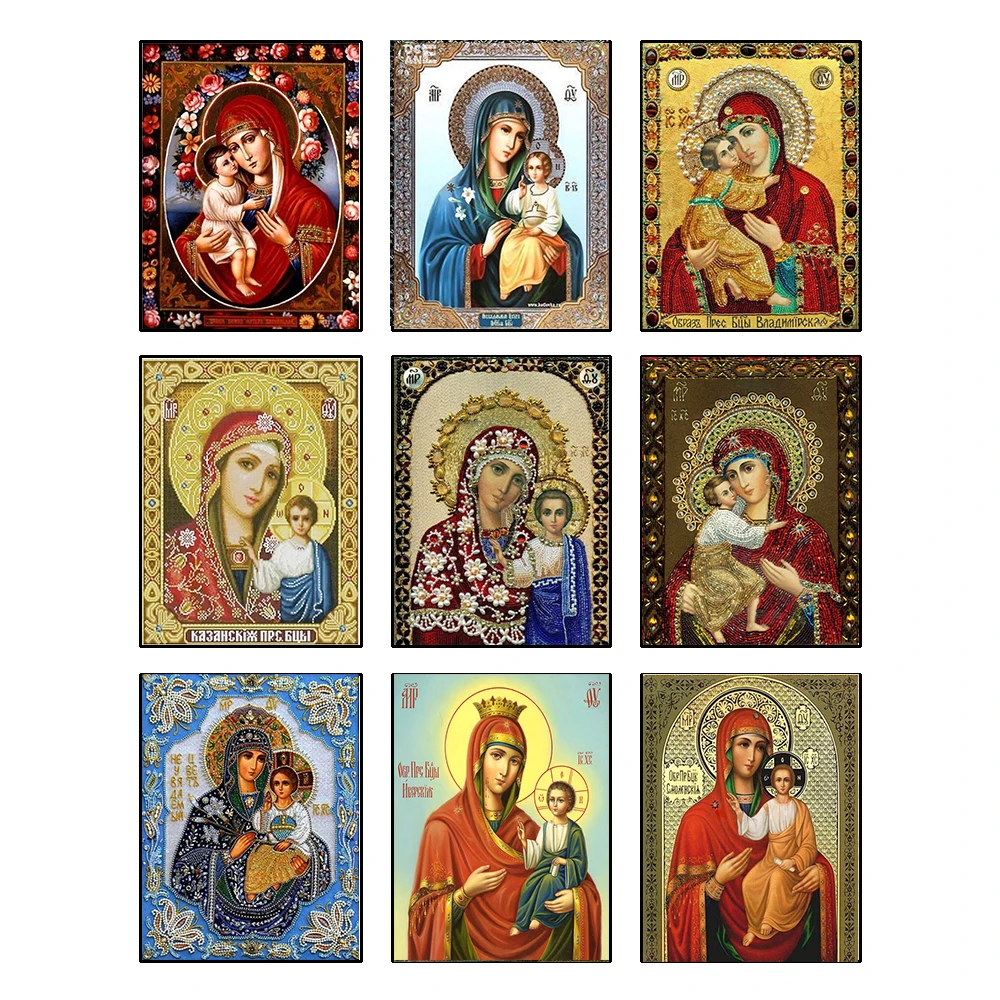 

Icon Religion Series 5D DIY Diamond Painting Cross Stitch Full SquareRound Diamond Embroidery Sale Mosaic Picture of Rhinestone