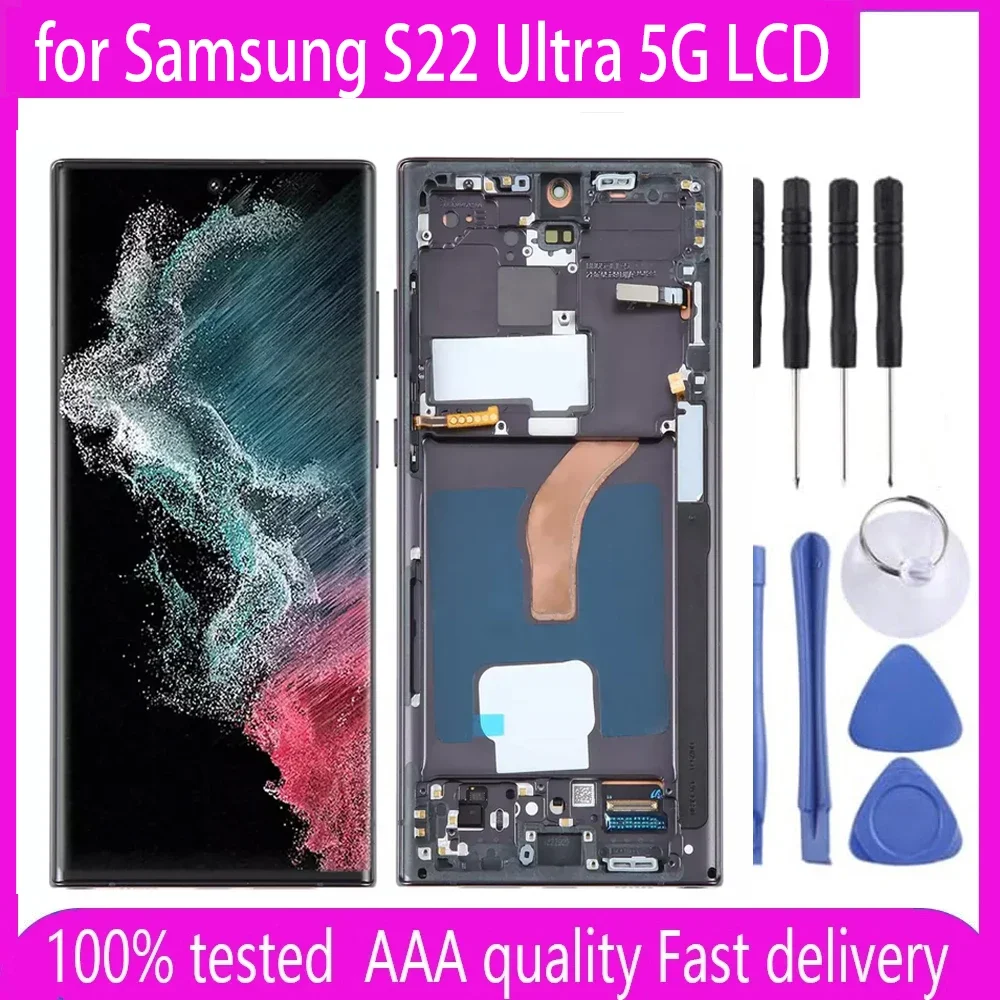 

OLED for Samsung S22 Ultra 5G SM-S908B/DS S908N S908U S908E Lcd Display Touch Screen Digitizer Assembly S22Ultra Display