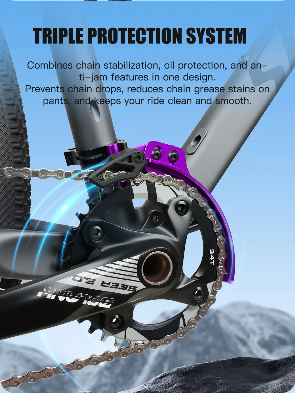 BOLANY Fahrradkettenstabilisator 34,9mm 31,8mm MTB Rennrad Vorderer Schaltautomat Anti-Kettenabsturz-Vorrichtung für Mountainbikes und Rennräder – Detail 4