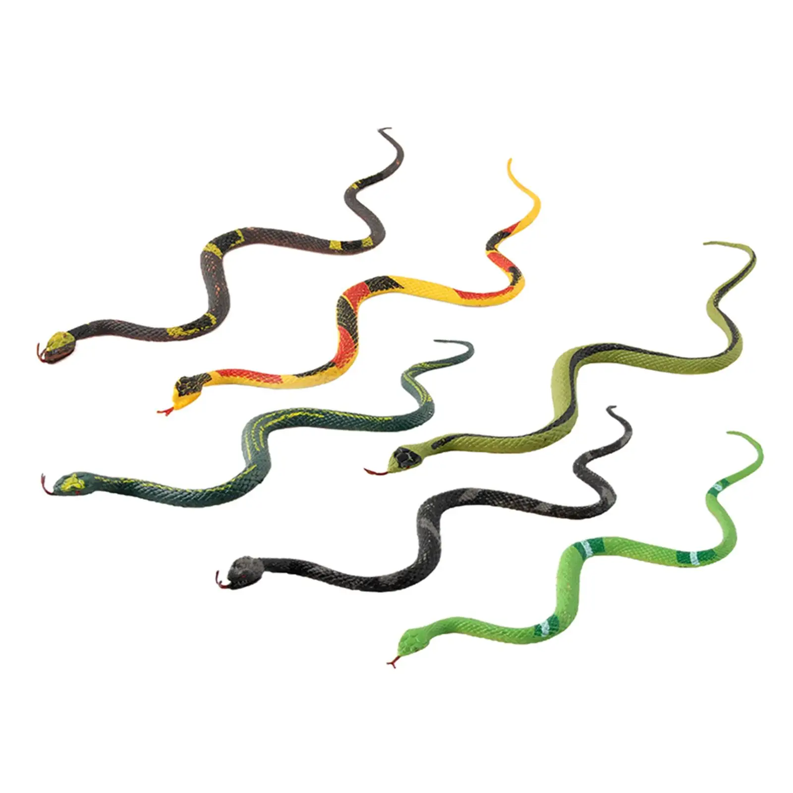 Serpente finto di plastica da 9.84 pollici, giocattolo serpente realistico scherzo spaventoso figura animale puntelli da giardino modello pitone per Halloween