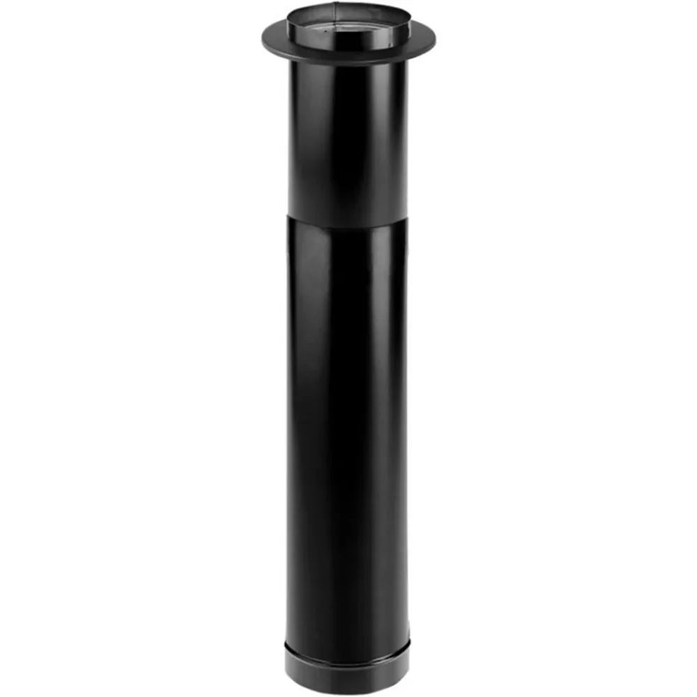 6DBK-TL DuraBlack Single Wall Telescoping Black Finishing Stove Pipe to Vent Smoke and Exhaust 48 to 64 Inches Long