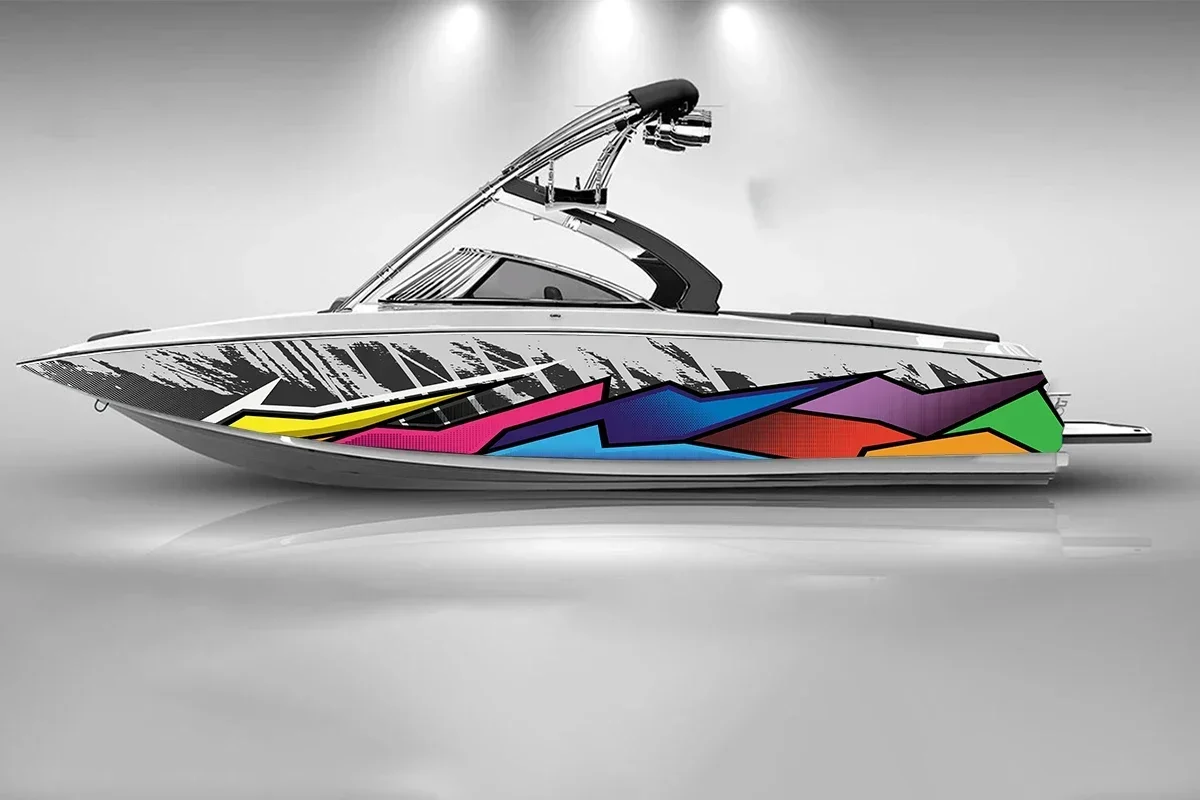 

Color Advanced Abstract Graphics Boat Stickers Self Adhesive Stickers Fashion Custom Vinyl Waterproof Boat Wrap Sticker Decal