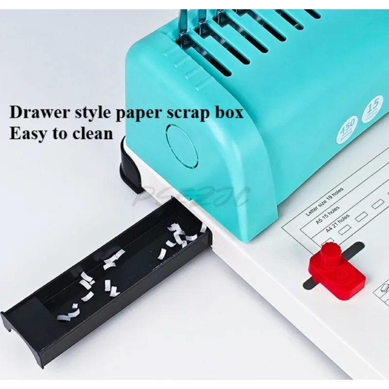 15 Sheets 21 Hole Punching Machine Comb Binding Machine Comb Clip Punching Machine Manual Rubber Ring File Binding