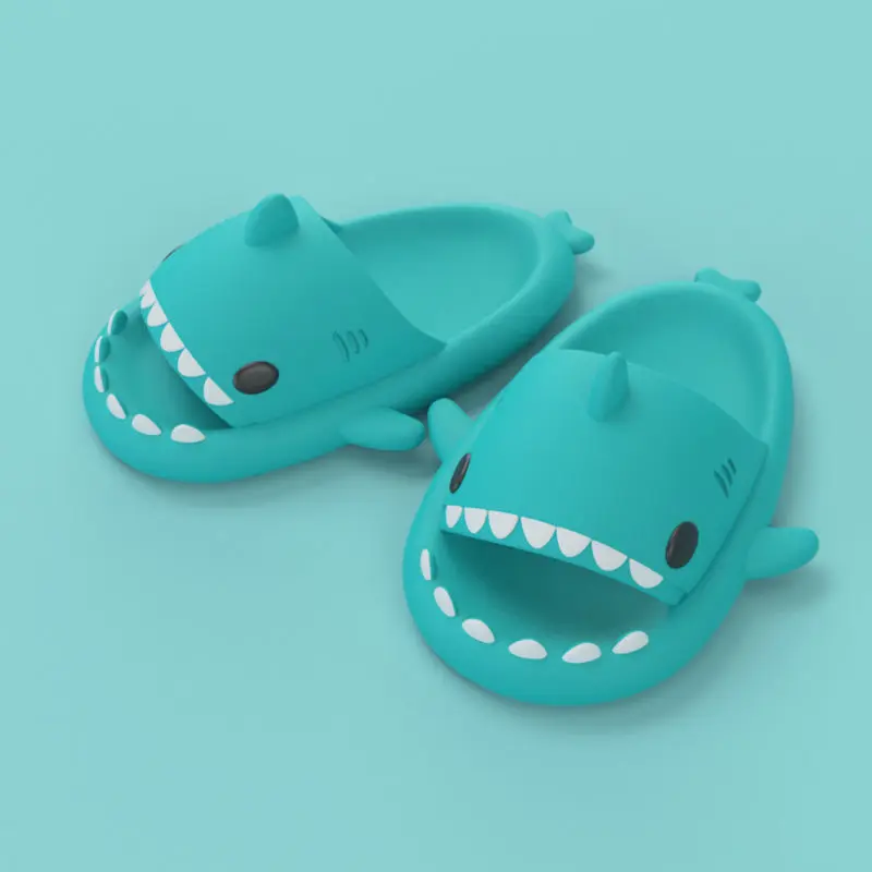 Women Men Shark Slippers Summer Shark Slides Couples Home Non-Slip Bathing Fashion Flip Flops Cute Cartoon Sandals Beach Shoes