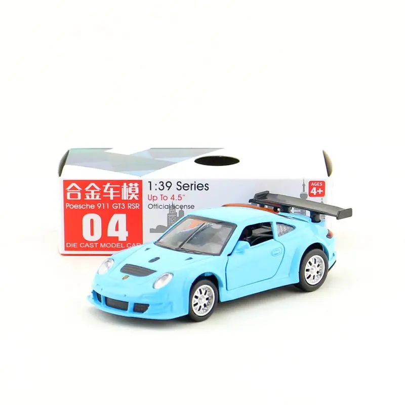 1:39 Porsche 911 GT3 RSR lega pull-back modello di veicolo pressofuso modello di auto in metallo colore casuale