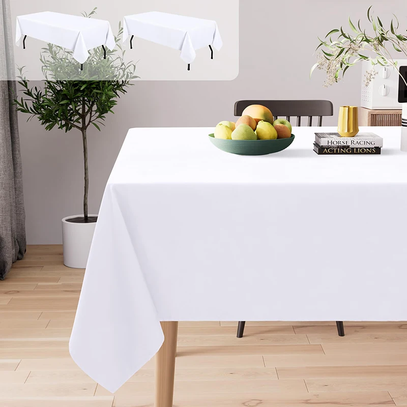Homaxy Washable Tablecloth Water Repellent Tablecloth Wipeable Polyester Stain-Resistant Easy Care Tablecloths For Kitchen Party