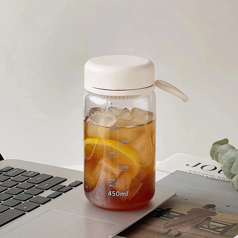 450ml Plastic Water Bottle Leakproof Portable Water Cup Students Simple Bottle Coffee Tea Cup With Tea Infuser Summer Drinkware