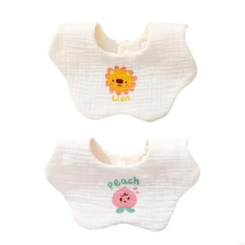 

D5QA 360 Degree Rotating Drooling Apron Toddlers Burp Cloths Cotton Breathable Bib