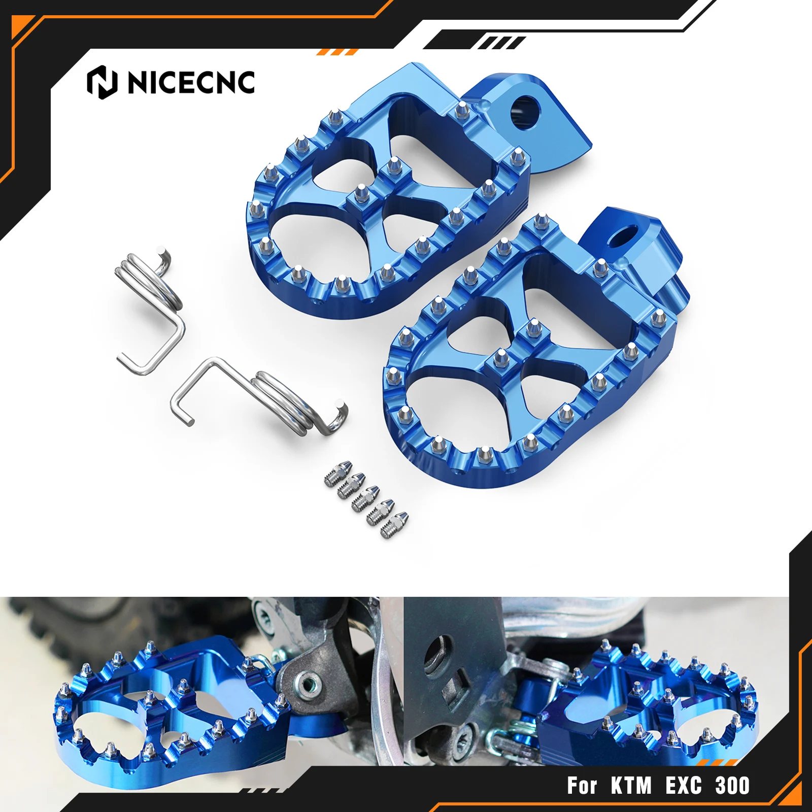 

NICECNC For Yamaha WR250F WR450F YZ85 YZ250F YZ450F 2003-2023 YZ125 YZ250 YZ125X YZ250X YZ250FX 18-23 Footrest Footpeg Foot Pegs