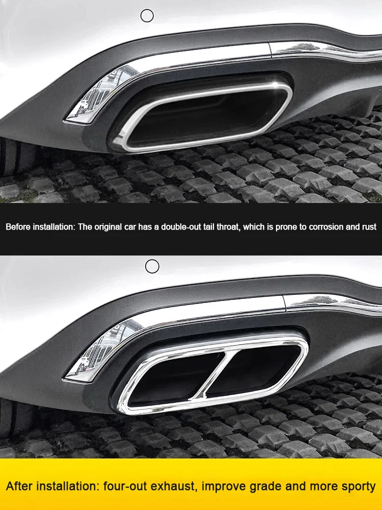 For Mercedes Benz C Class W206 2022 2023 2024 2025, Car Modified Four-hole Tail Throat Tailpipe Muffler Exhaust Pipe Accessories - Image 2