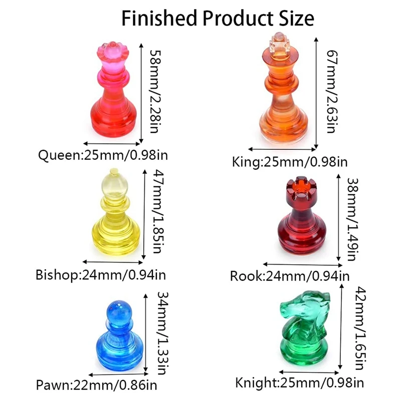 Chess Mold For Resin Silicone Chess Resin Mold Chess Crystal Epoxy Casting Molds For DIY Crafts Making Birthday Gift