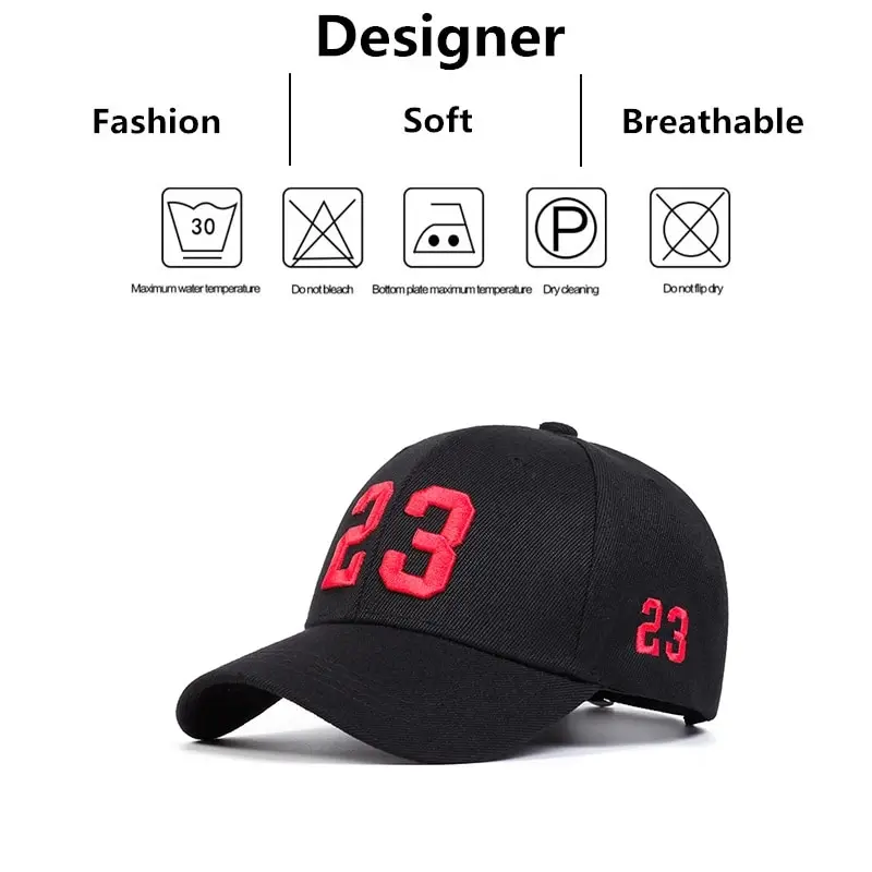 Unisex 23 Embroidery Baseball Caps Spring Autumn Outdoor Adjustable Casual Hats Hip Hop Cap Sunscreen Hat